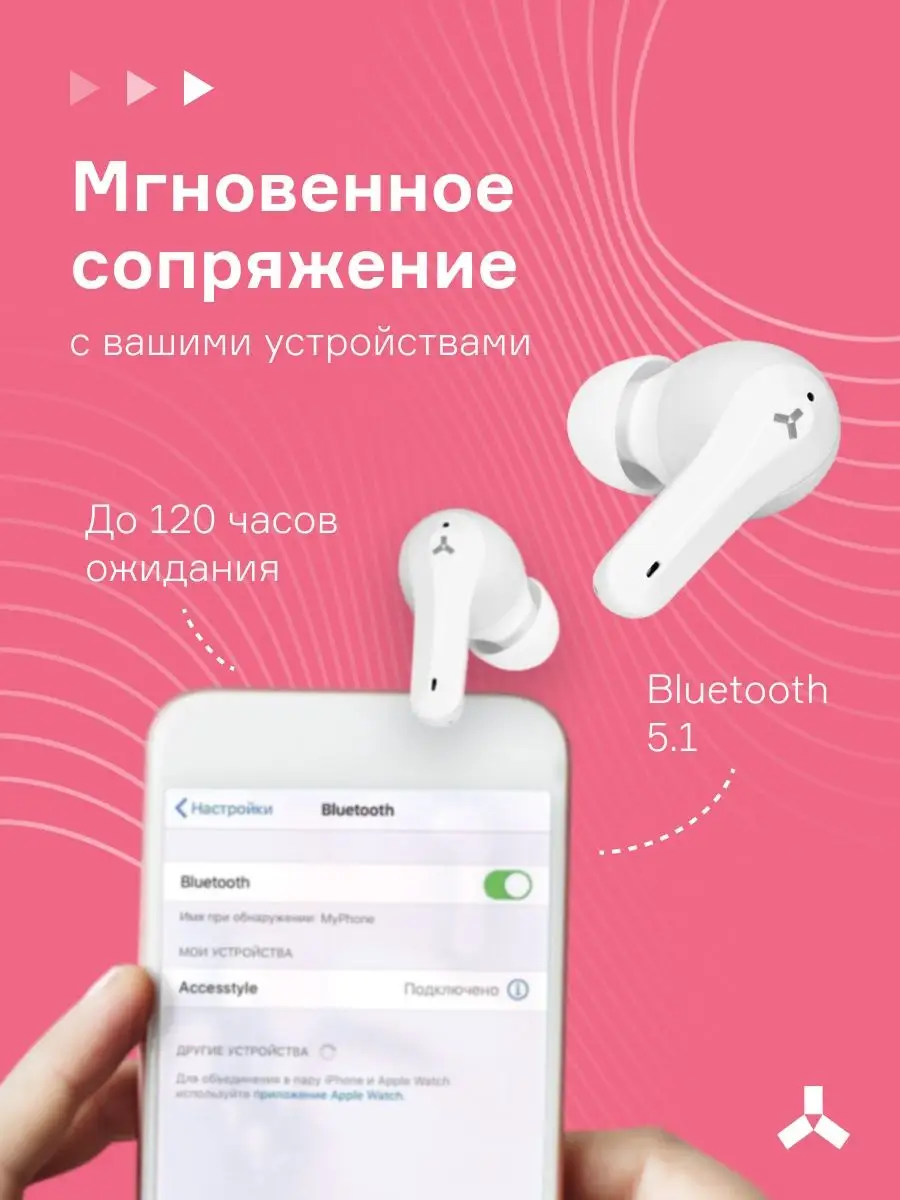 Наушники Tornado TWS White беспроводные Accesstyle 121060576 купить в  интернет-магазине Wildberries