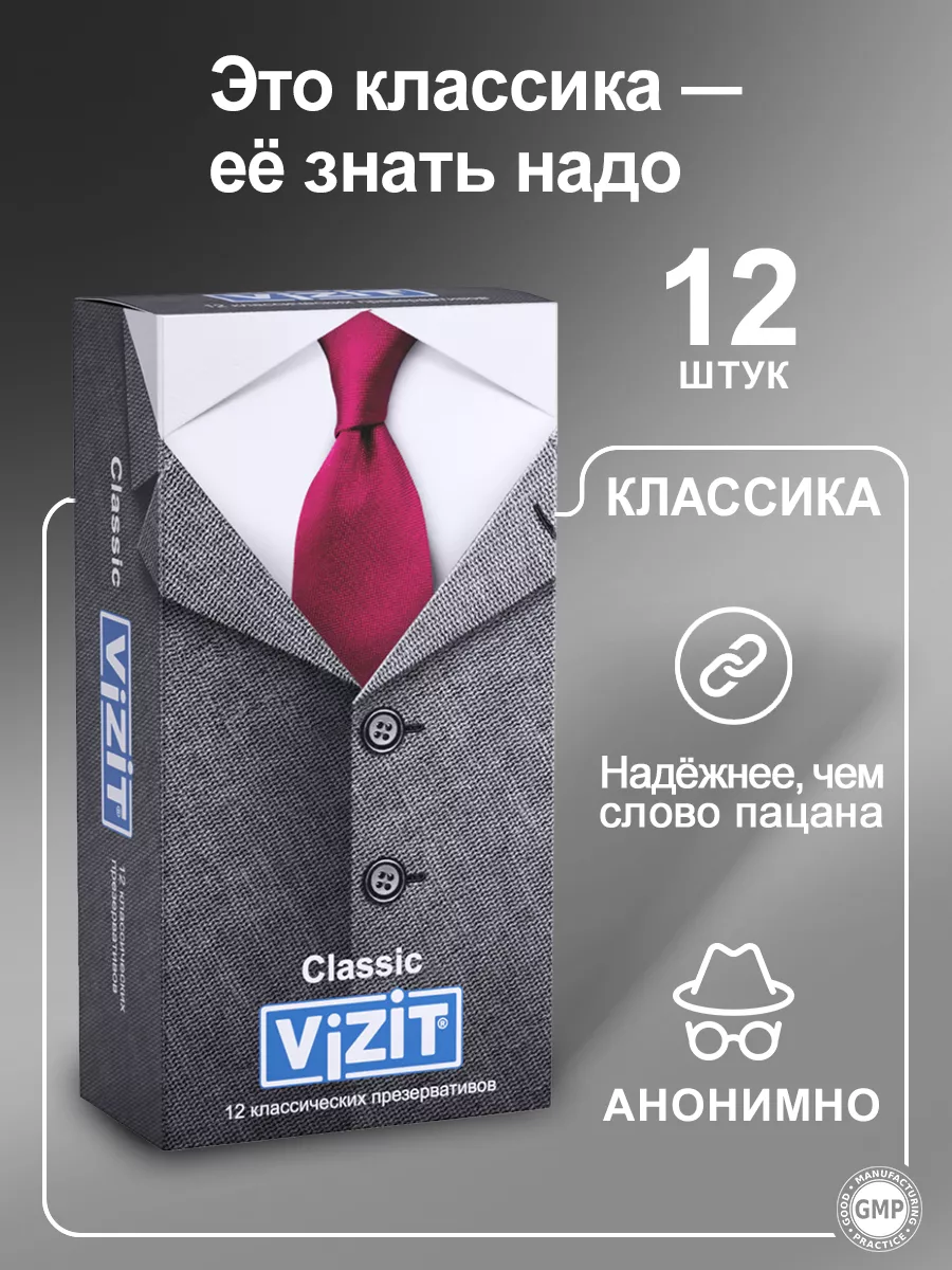 Презервативы классические тонкие 12 штук VIZIT 121098471 купить за 415 ₽ в  интернет-магазине Wildberries