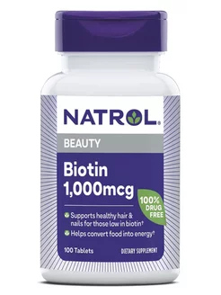 Биотин 1000, биотин для волос, Biotin 1000мкг 100т Natrol 122037909 купить за 1 320 ₽ в интернет-магазине Wildberries