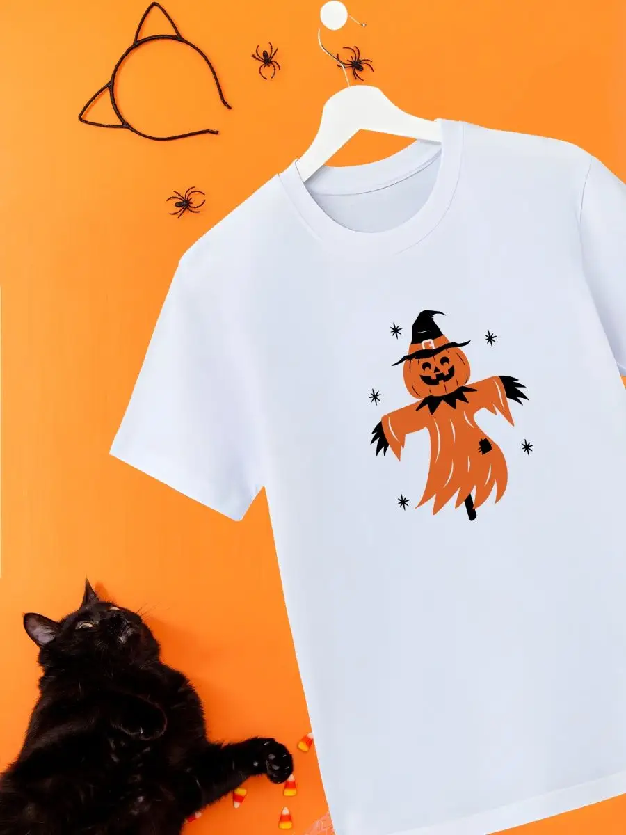 Детская футболка Хэллоуин Halloween Тыква Привидение Nuobi Kids купить по цене 669 ₽ в интернет-магазине Wildberries | 122059782