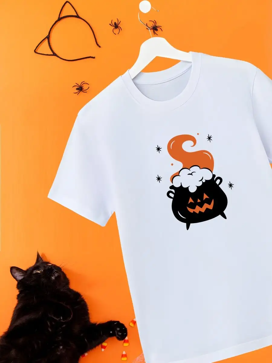 Детская футболка Хэллоуин Halloween Тыква Привидение Nuobi Kids купить по цене 382 ₽ в интернет-магазине Wildberries | 122059828