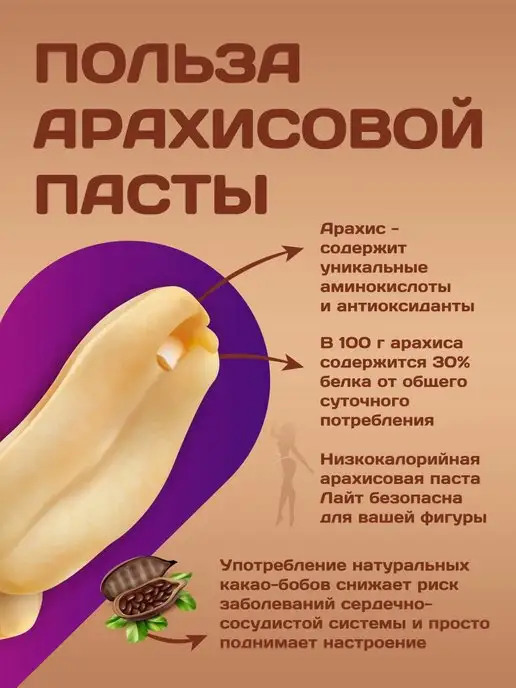 Намажь Орех Шоколадная паста без сахара низкокалорийная 400 грамм, вариант, фото 4