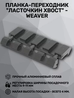 Планка-переходник с ласточкин хвост на Weaver, 4 слота PATRICT 122332367 купить за 696 ₽ в интернет-магазине Wildberries