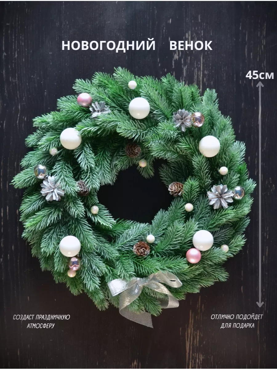 Рождественские венки и гирлянды из хвои купить в интернет магазине Ёhb-crm.ru
