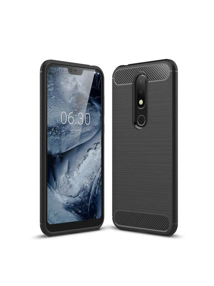 Чехол Carbon Fibre для Nokia 6.1 Plus / X6 (2018) (черный) Gcell  Electronics Company Limited 122669451 купить в интернет-магазине Wildberries