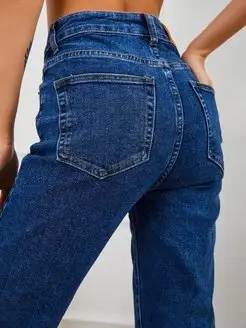 Джинсы синие с высокой посадкой мом American app denim 122680109 купить за 1 928 ₽ в интернет-магазине Wildberries