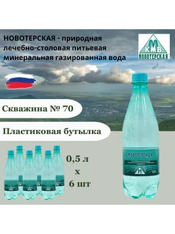 Вода Новотерская минеральная, 0,5 л х 6 шт, газированная НОВОТЕРСКАЯ 122793631 купить за 561 ₽ в интернет-магазине Wildberries