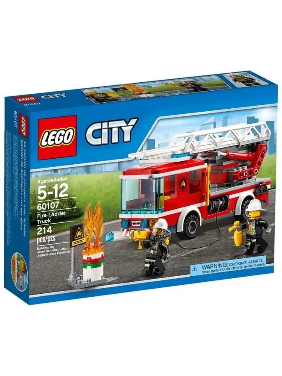 LEGO City 60107 Пожарная машина с лестницей LEGO 122814337 купить в  интернет-магазине Wildberries