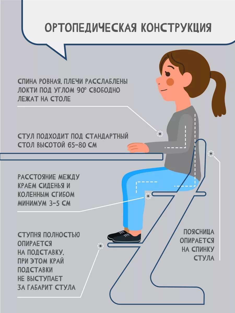 Растущий стул детский для школьников Расти здорово 122846451 купить за 1  259 ₽ в интернет-магазине Wildberries