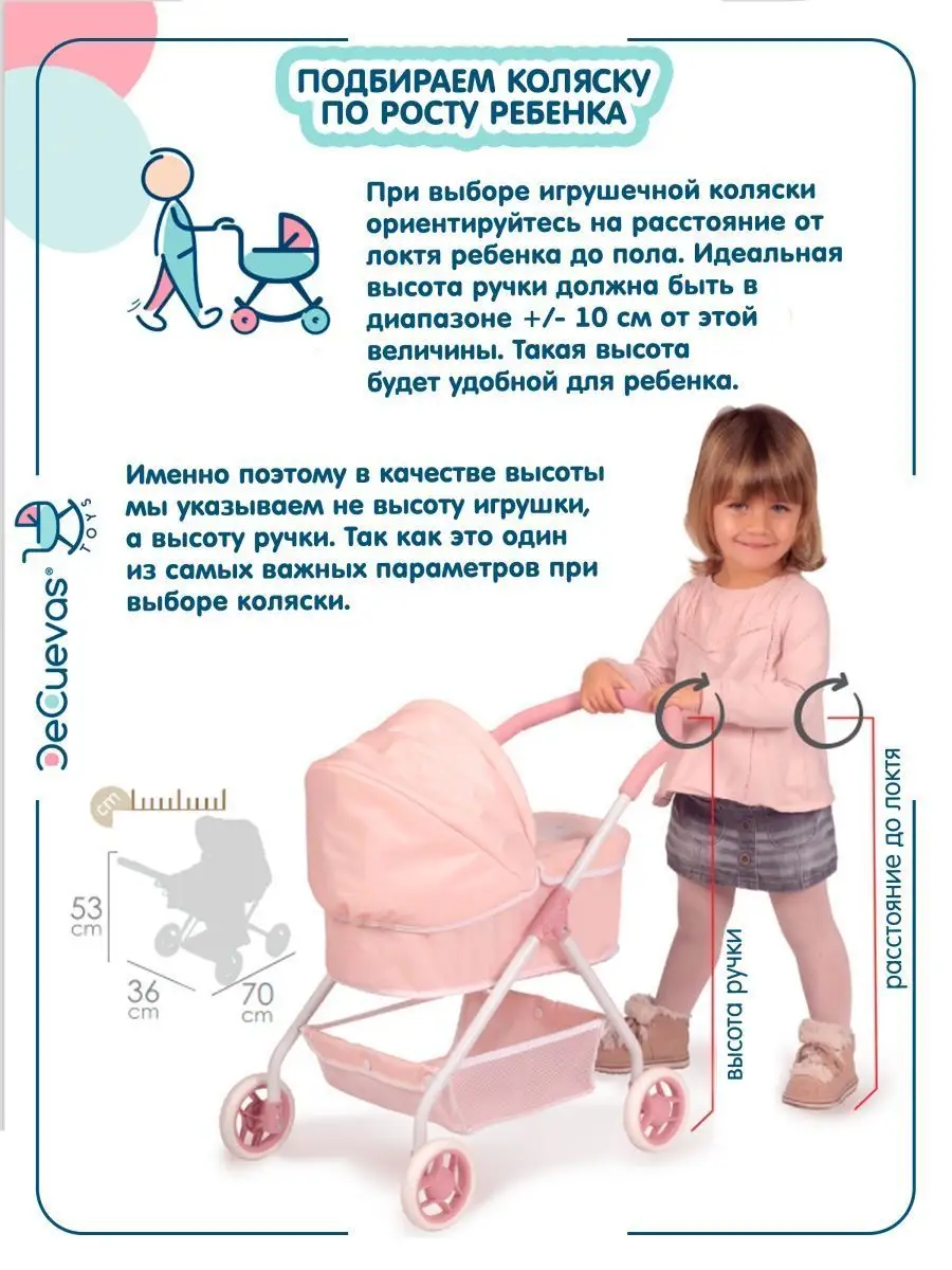 Коляска для кукол люлька, 90см DeCuevas 122887357 купить в  интернет-магазине Wildberries