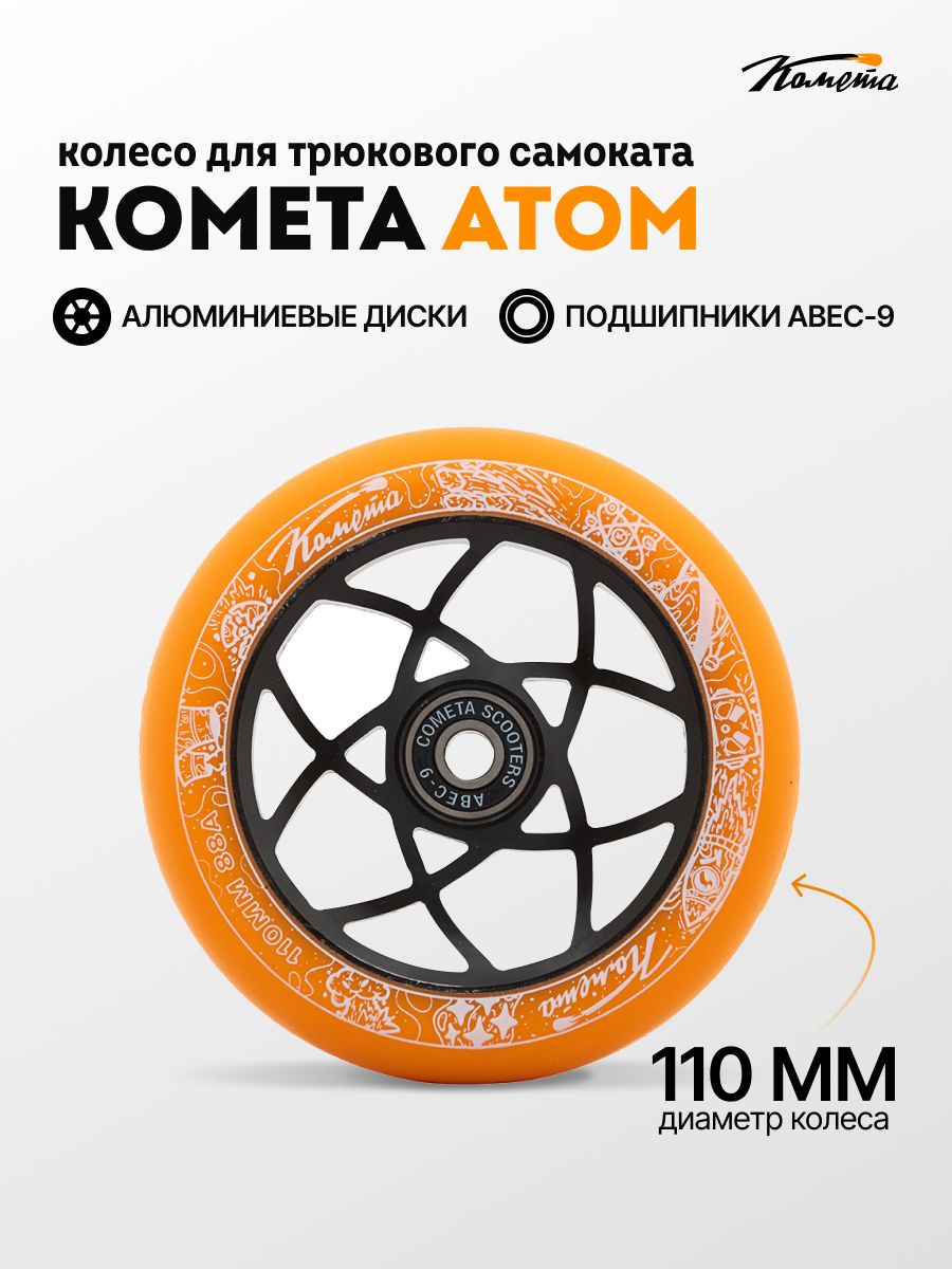 Комета атом. Колеса Комета. Колесо для трюкового самоката Комета 110мм атом 110/30. Трюковой самокат Комета. Колеса Комета атом.