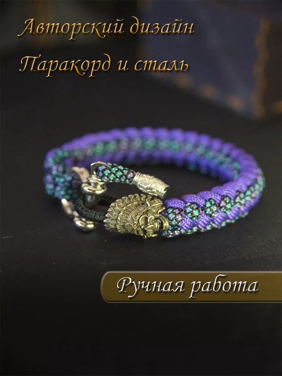 Широкий браслет из паракорда Змеиный Узел / Wide Paracord Bracelete Snake Knot