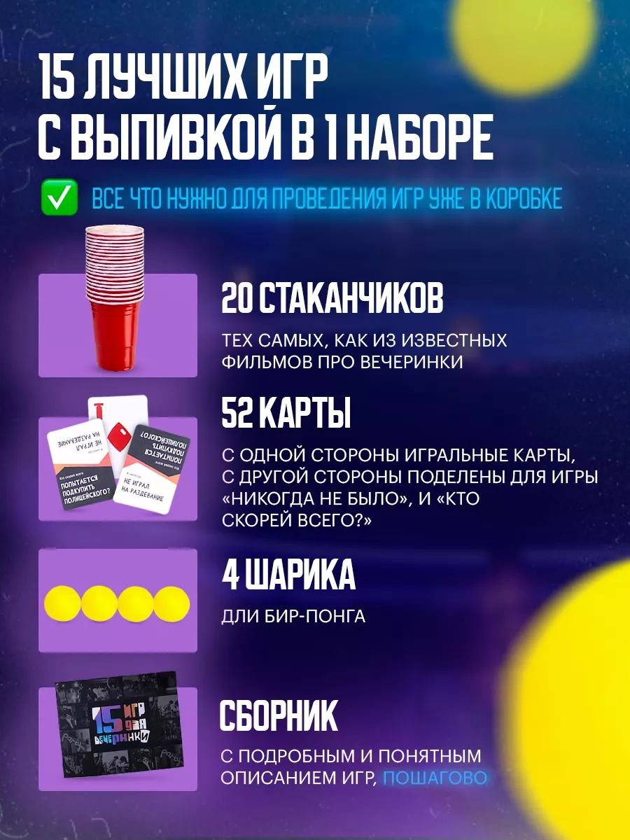 Настольная игра для компании взрослых подарок 15 ИГР ДЛЯ ВЕЧЕРИНКИ  122930354 купить за 1 026 ₽ в интернет-магазине Wildberries