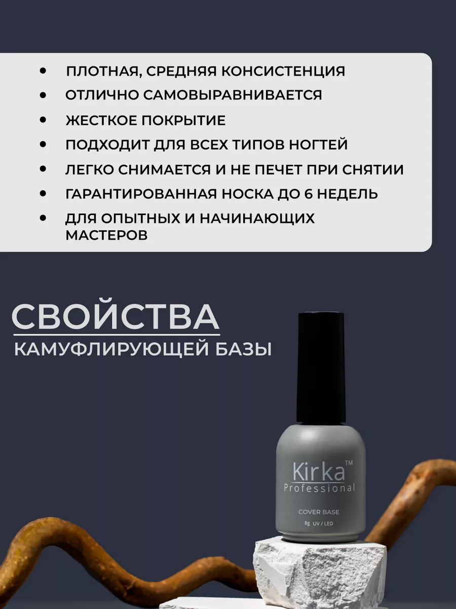 Камуфлирующая база для ногтей kirka nail 122974096 купить за 288 ₽ в  интернет-магазине Wildberries