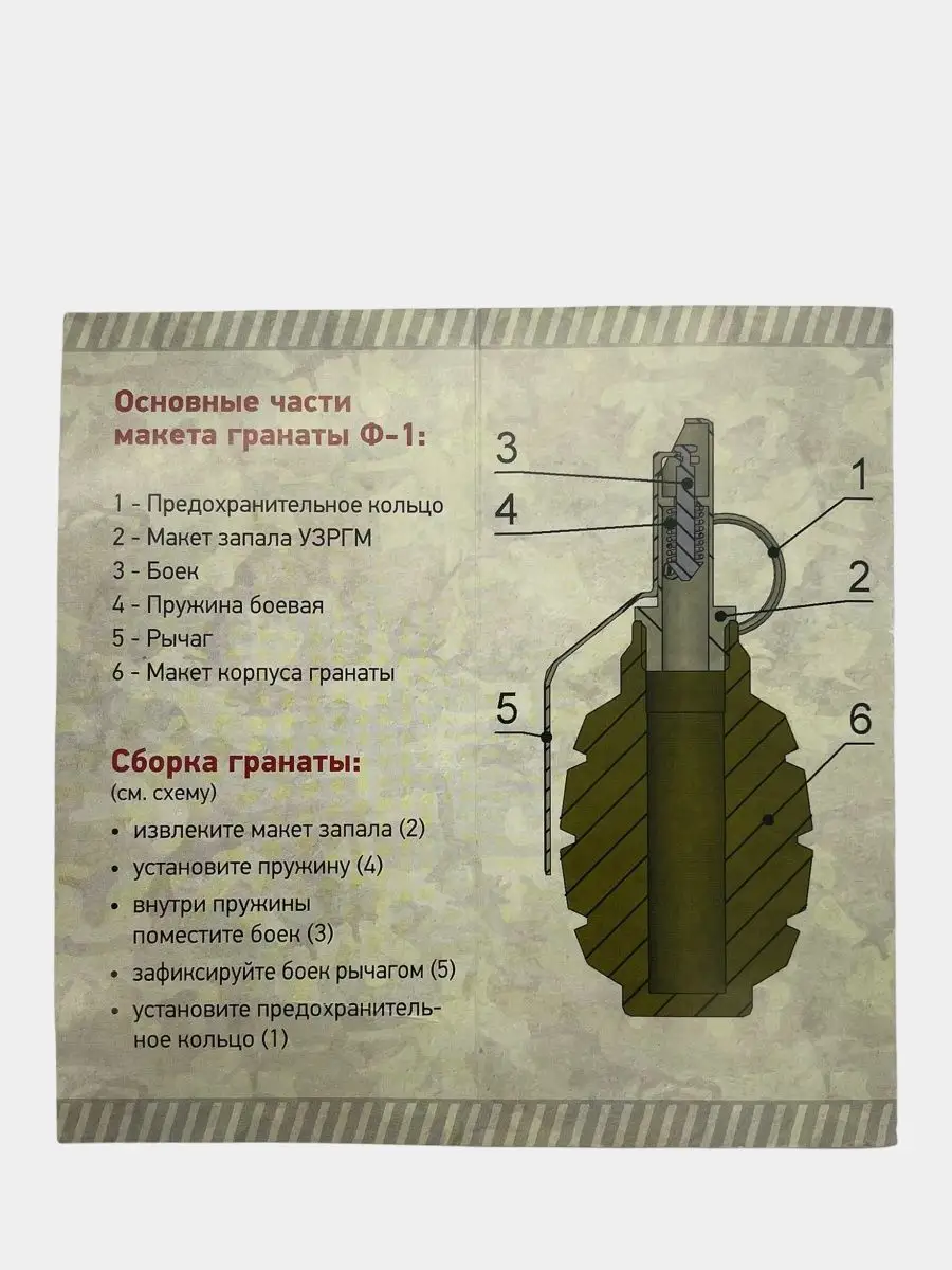 Чугунный макет гранаты учебно-имитационной ф1 Резерв 123070128 купить в  интернет-магазине Wildberries