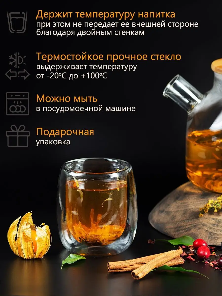 Стакан для чая (2 шт по 250 мл) GREENBROWN 123538175 купить в  интернет-магазине Wildberries