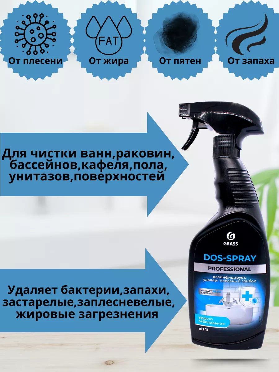 Средство для удаления плесени и грибка Dos spray GRASS 123549042 купить за  295 ₽ в интернет-магазине Wildberries