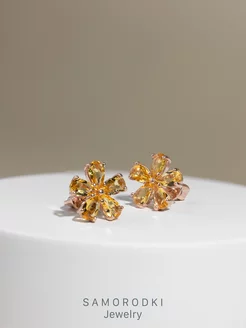 Серьги серебро позолоченные с цитрином SamoroDki Jewelry 123666703 купить за 1 592 ₽ в интернет-магазине Wildberries