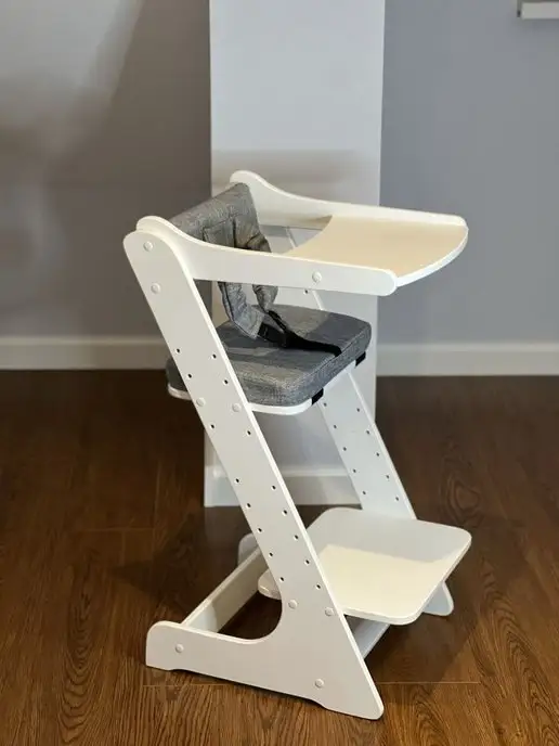Panda Kids Стульчик для кормления 3 в 1 растущий стул, белый, фото 8