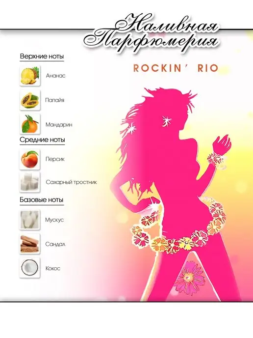 Lemontay 521 Духи масляные Rockin rio 10 мл + стеклянный пробник, 10 мл, фото 2