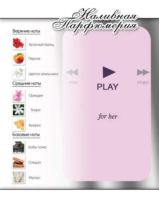 Lemontay 119 Духи play for her. Миниатюра 25 мл + пробник 3 мл, 25 мл, 3 мл, фото 7