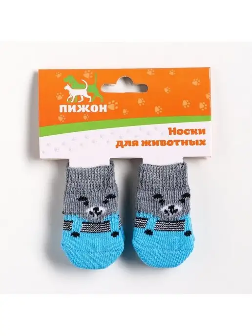 Пижон Носки для собак и кошек нескользящие L, 4 шт, фото 4