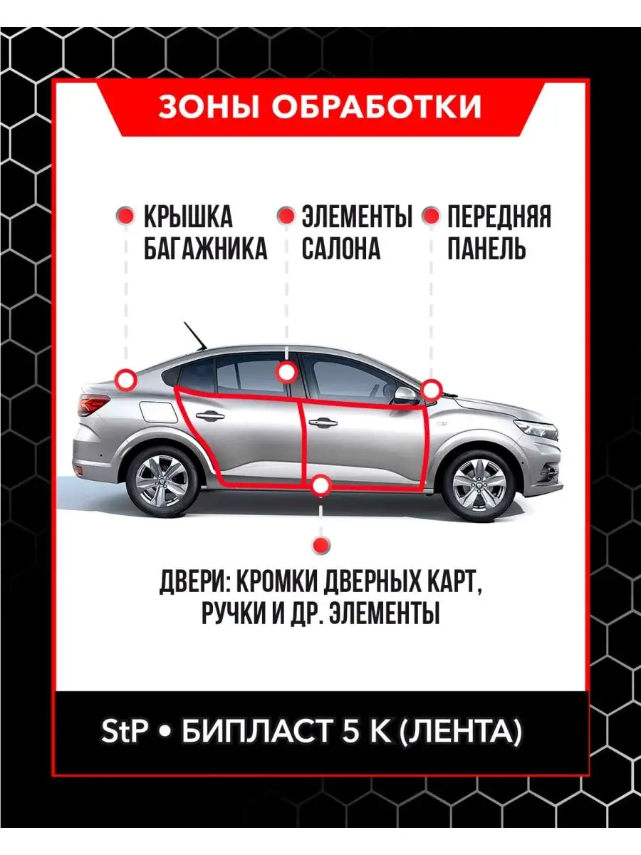 Антискрип уплотнительная лента для авто Бипласт 5К 4шт - 8м STP  СТАНДАРТПЛАСТ 123769390 купить за 439 ₽ в интернет-магазине Wildberries