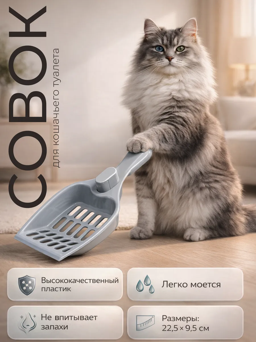 Совок для кошачьего туалета уборки лотка