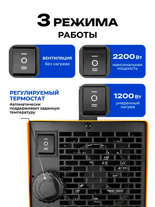DEKO Тепловая пушка DKIH2200, 2200Вт, 220-240В, 2200 Вт, фото 2