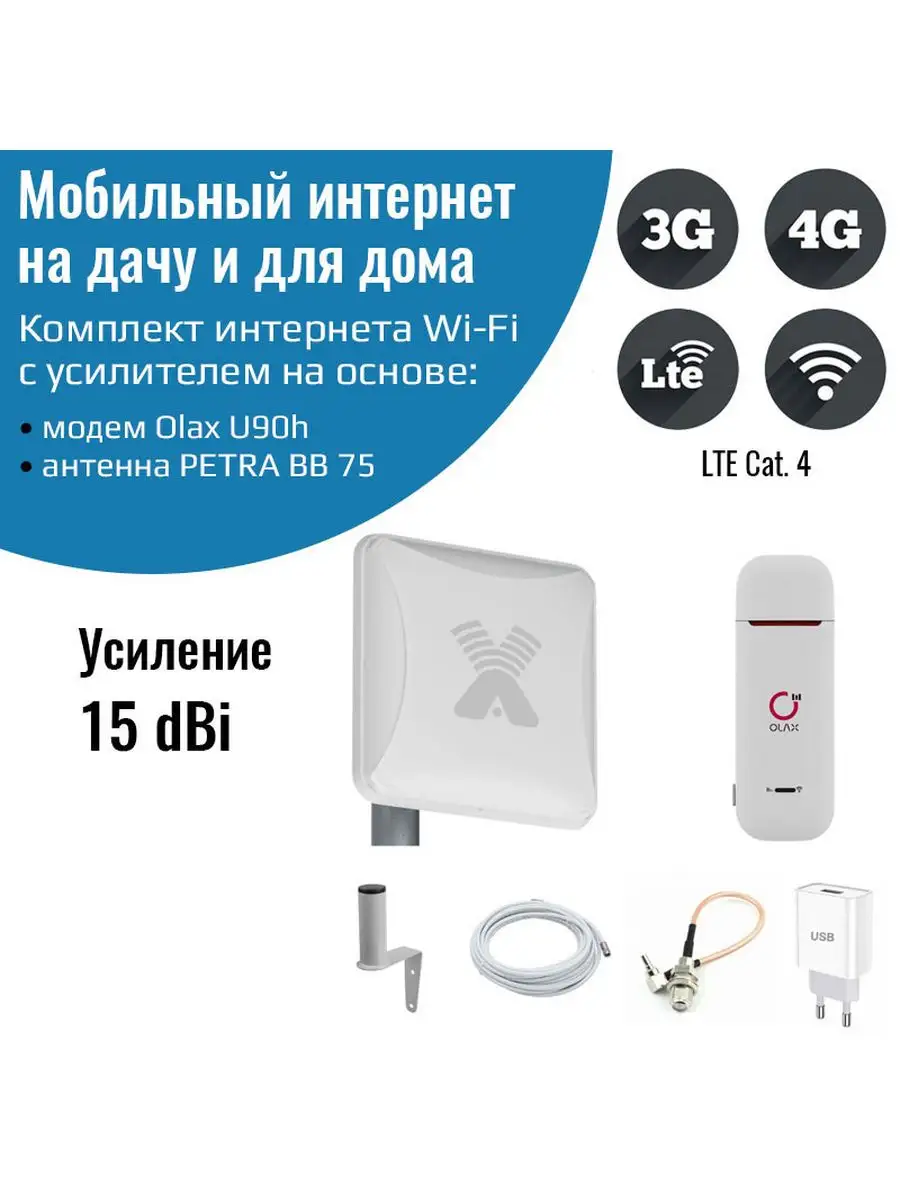 4G антенна + Маршрутизатор WiFi (готовое решение для дачи/дома и офиса)