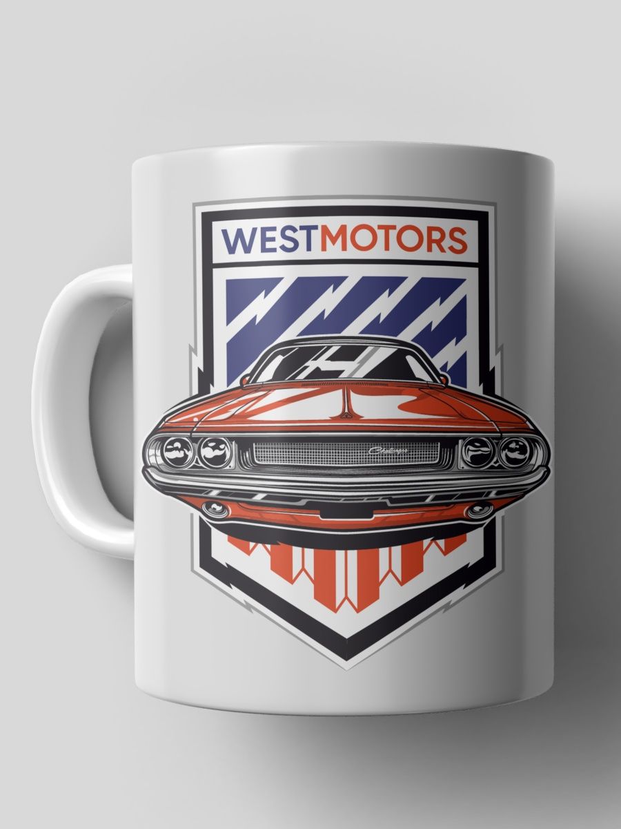 Westmotors by. Футболка с принтом Додж Челленджер.