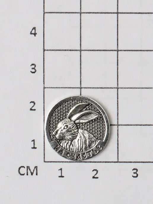 АСТРА 925 Монета Кролик и Кот серебро 925, серебристый, фото 2