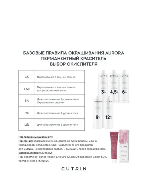 Cutrin Окислитель AURORA 3 %, 60 мл, 60 мл, фото 2