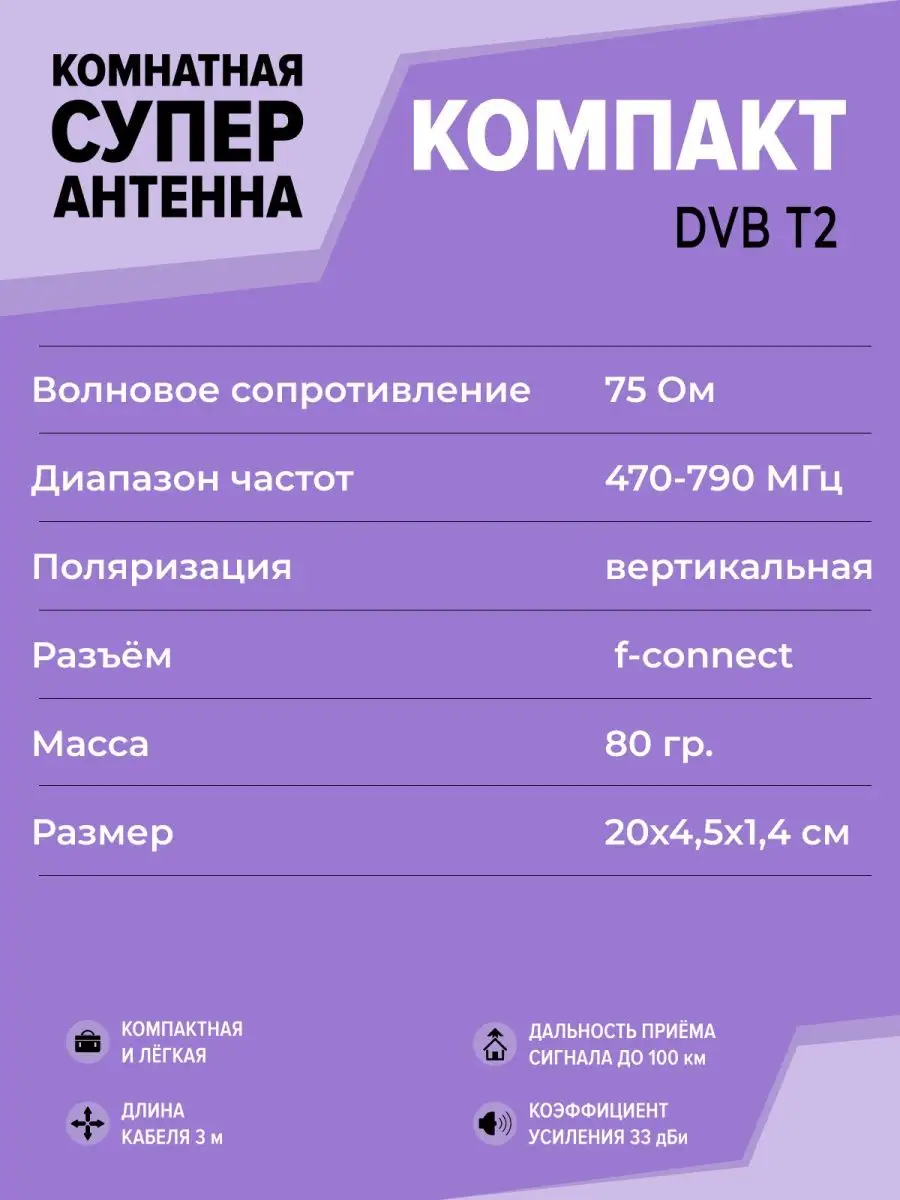 Цифровая антенна DVB T2 для ТВ (телевидения) - купить по лучшей цене в teaside.ru