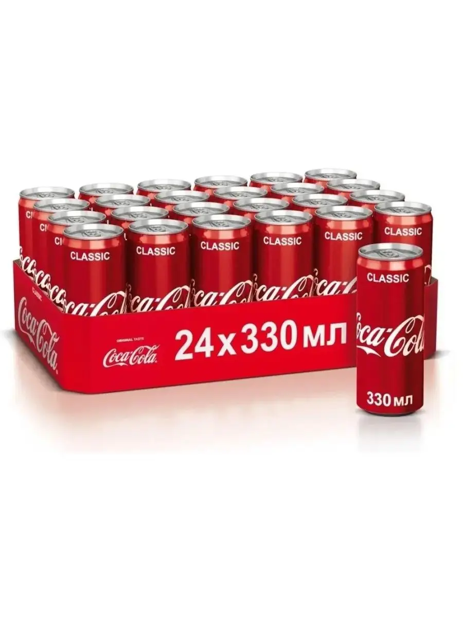 Напиток Coca-Cola Classic, 24шт по 330мл Польша Coca-Cola 124385782 купить  в интернет-магазине Wildberries