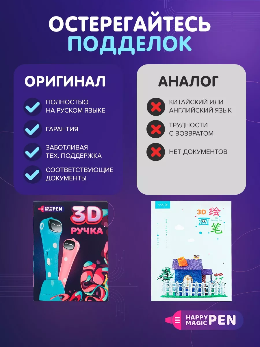 3д ручка беспроводная говорящая Happy Magic PEN 124436956 купить за 2 322 ₽  в интернет-магазине Wildberries