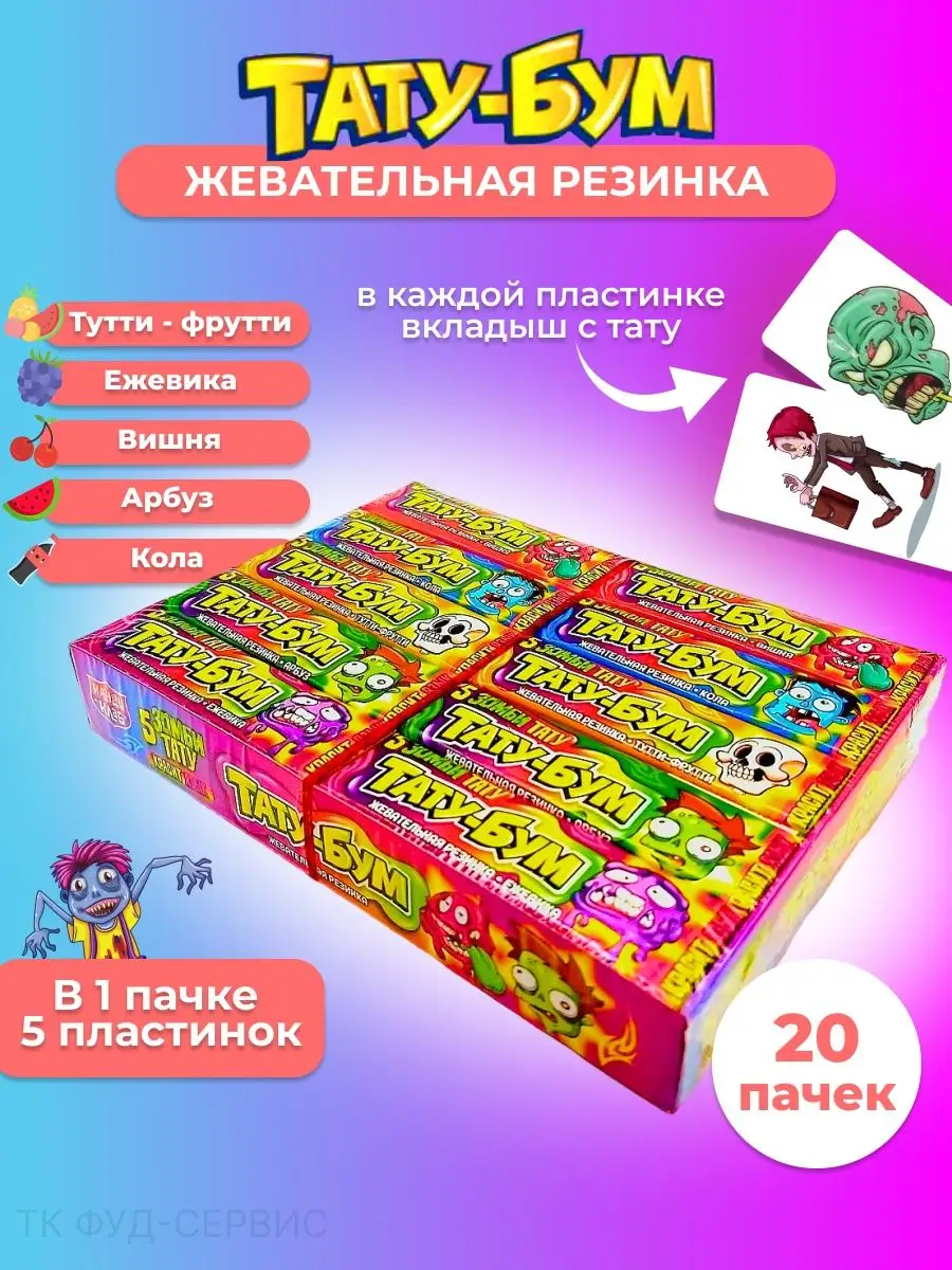 Жевательная резинка Тату-Бум Канди Клаб 124443891 купить за 275 ₽ в  интернет-магазине Wildberries