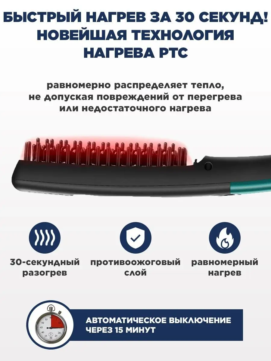 Расческа выпрямитель для бороды и волос Стайлер BEARD CARE 124445940 купить  в интернет-магазине Wildberries