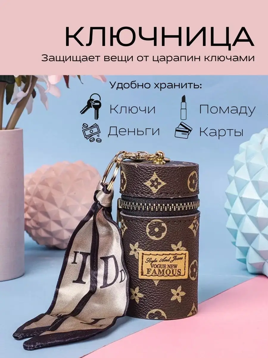 Ключница чехол для ключей эко-кожа с лентой на молнии авто RohoShop  124562691 купить за 513 ₽ в интернет-магазине Wildberries