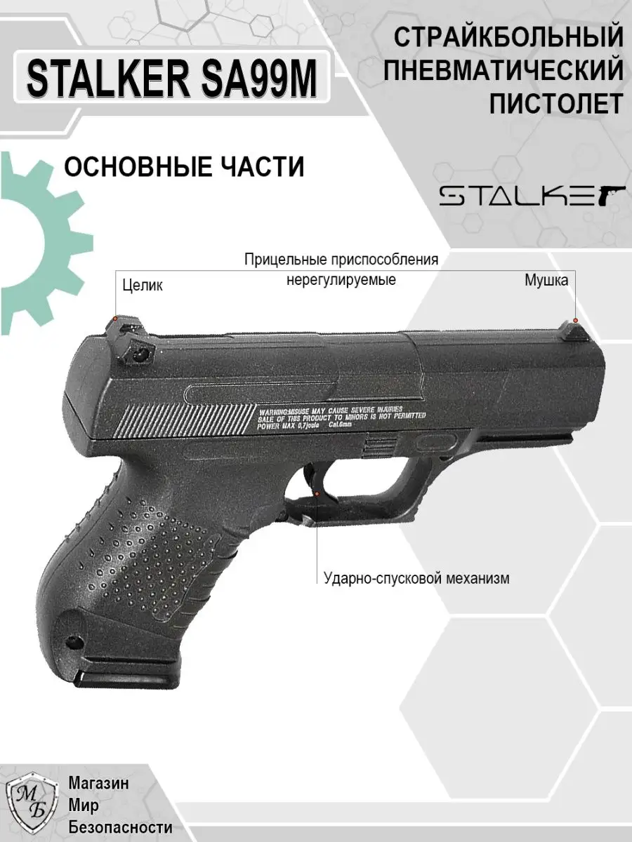 Пневматический пистолет Walther P99 Вальтер SA99M STALKER 124594392 купить  за 1 526 ₽ в интернет-магазине Wildberries