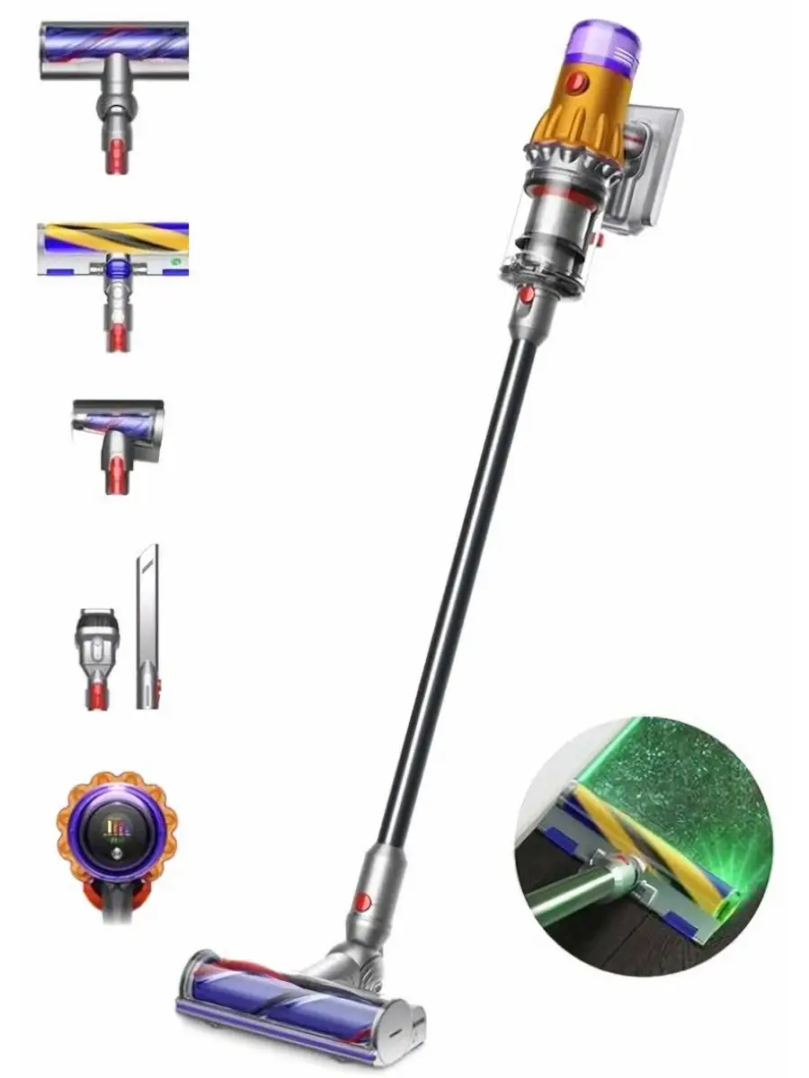 Пылесос V12 (SV30) Detect Slim Absolute насадка с подсветкой Dyson  125862471 купить за 66 490 ₽ в интернет-магазине Wildberries