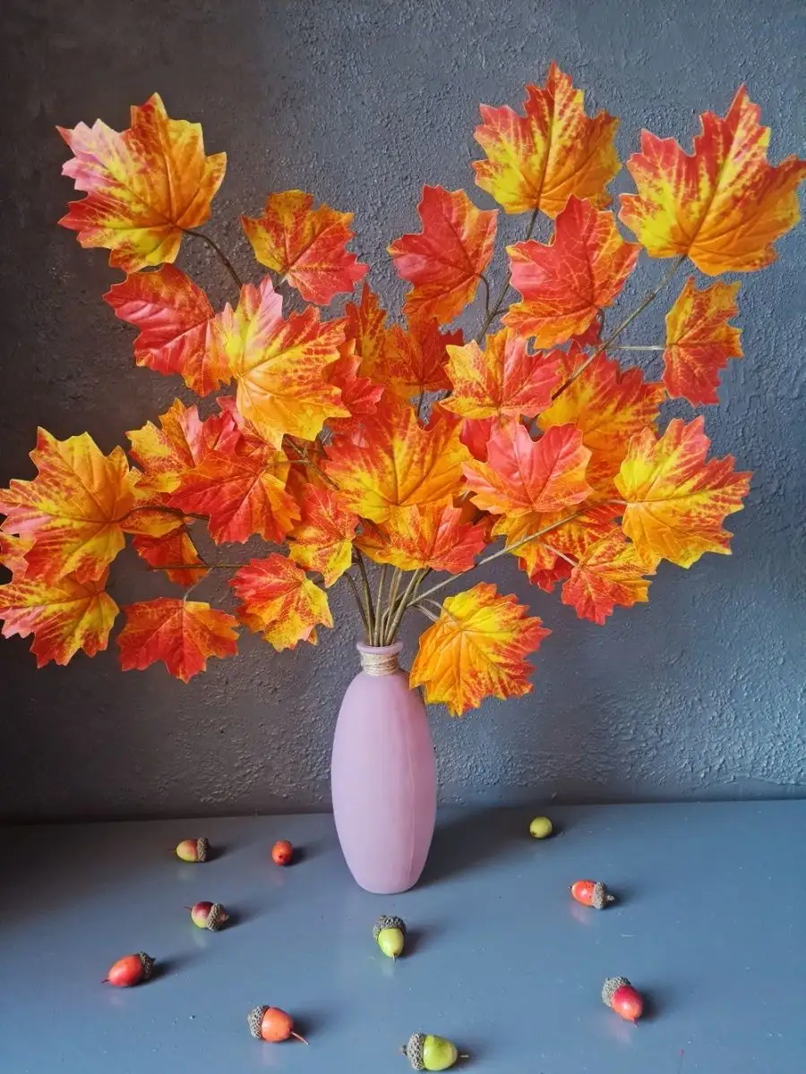 Осенние поделки: ваза из листьев своими руками