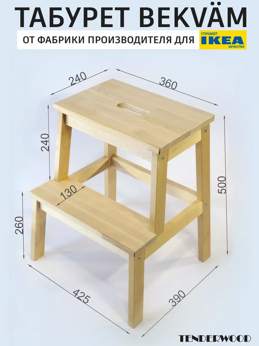 Табурет-лестница, черный/береза IKEA GRUBBAN ГРЮББАН 204.729.56