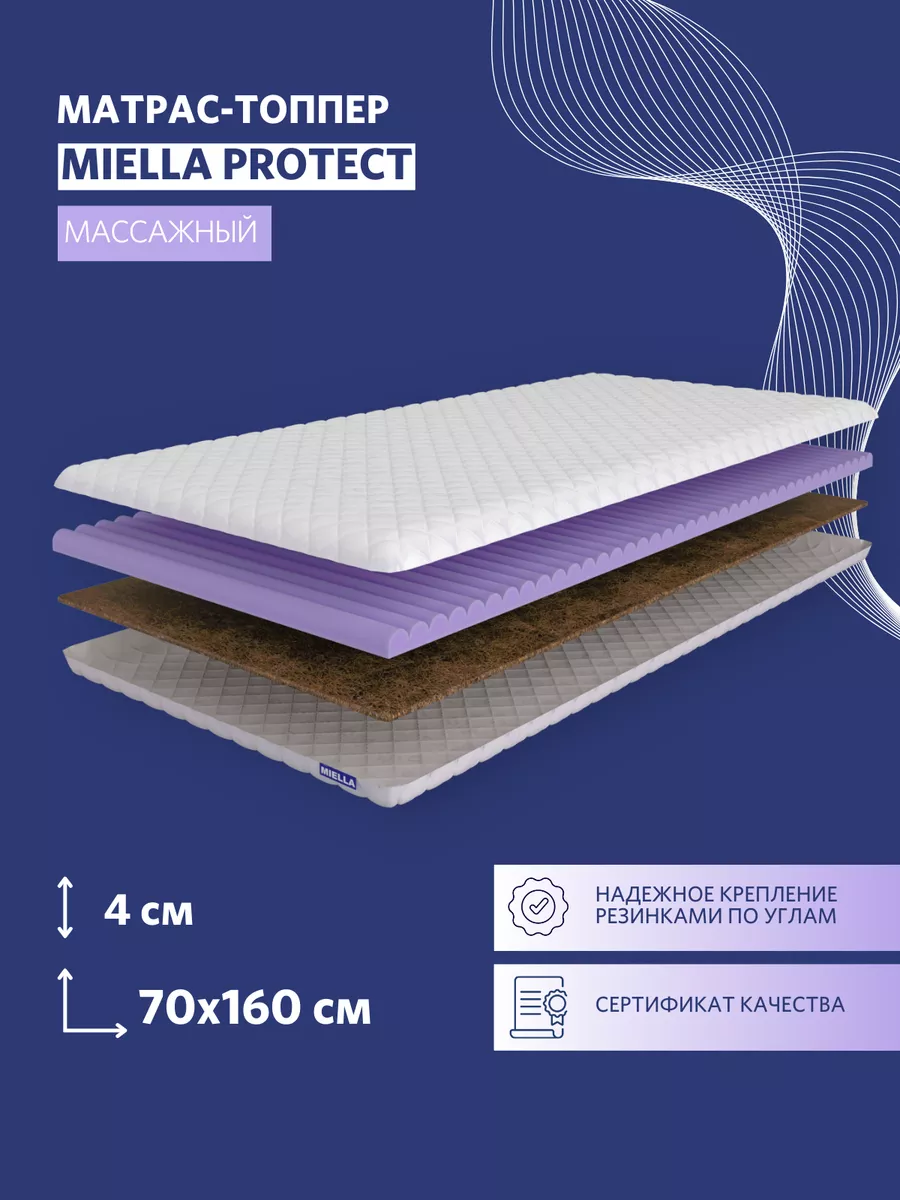 Матрас топпер 70х160 с кокосом Protect