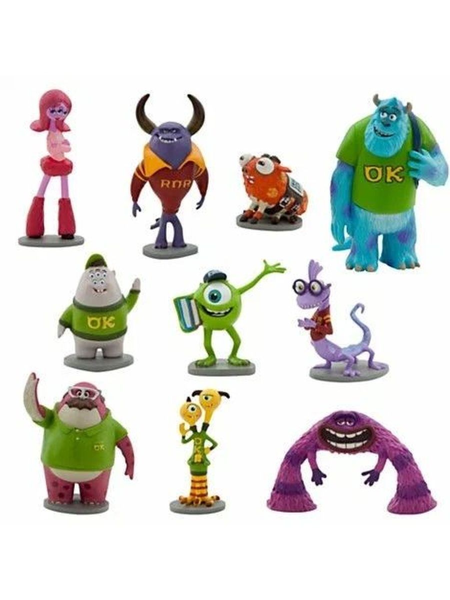 Монстр игрушки игра. Ренделл игрушка Корпорация монстров. Фигурки Disney Pixar Корпорация монстров. Герои мультика университет монстров. Университет монстров - игрушки - Monsters University - Toys.