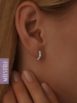 Серьги колечки серебро 925 конго серебряные MIESTILO 126930236 купить за 1 204 ₽ в интернет-магазине Wildberries