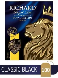 Чай черный в пакетиках цейлонский Royal Ceylon 100 пак. Richard 126963998 купить за 341 ₽ в интернет-магазине Wildberries