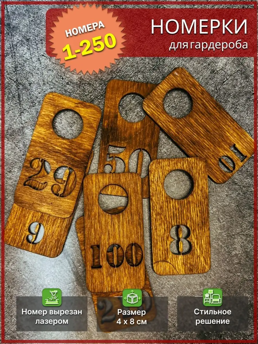 Номерки для гардероба AVOKADO WOOD 127162643 купить за 4 513 ₽ в  интернет-магазине Wildberries