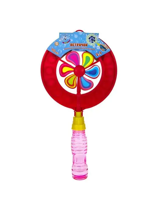 1TOY Мыльные пузыри с вертушкой игрушкой, красный, фото 4