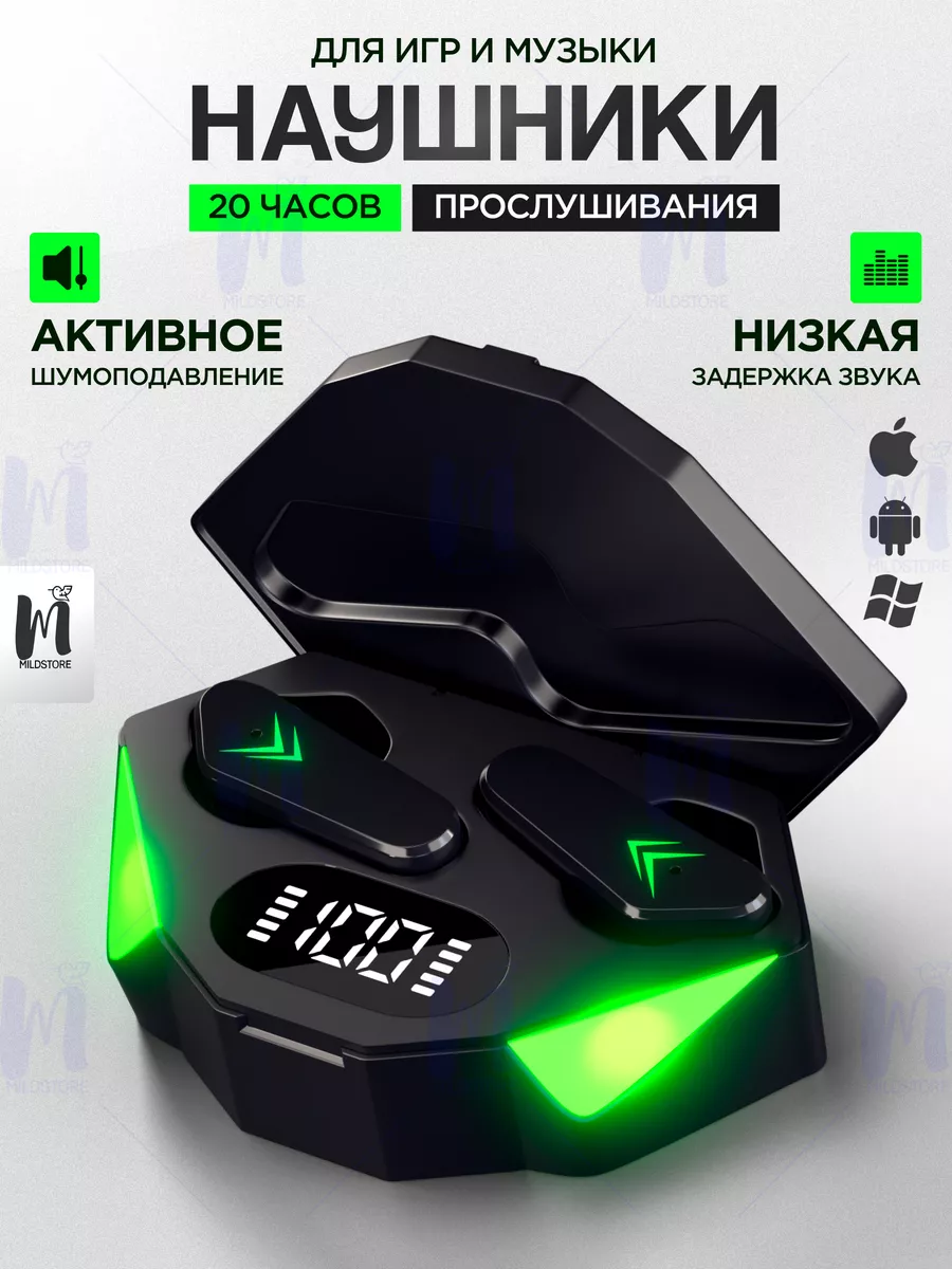 Блютуз наушники беспроводные с шумоподавлением для телефона MILDSTORE  127875322 купить за 562 ? в интернет-магазине Wildberries